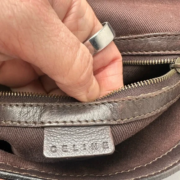 Celine Brown Monogram vintage Canvas Tote with brown Leather Handles - Picture 2 of 4